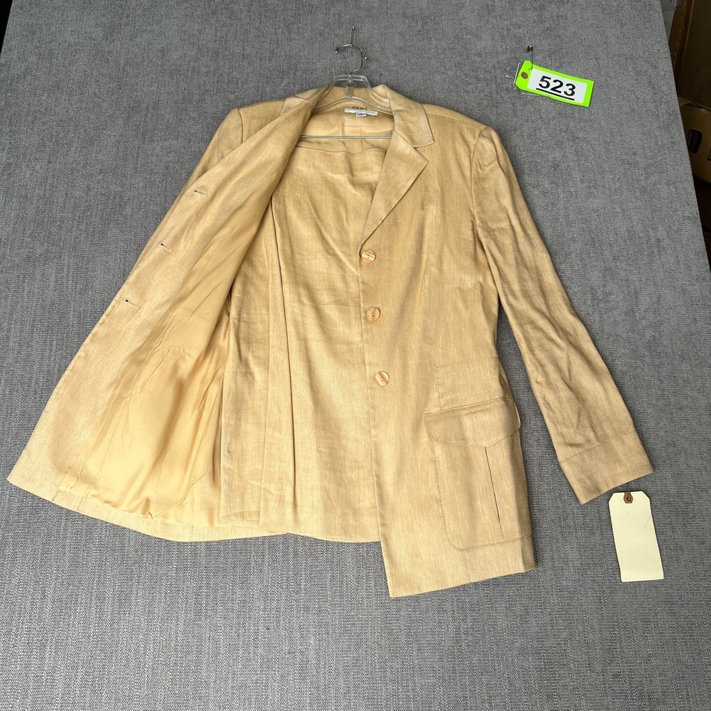 Gruppo Americano 2-Piece Blazer & Skirt Suit Set Womens 10/12 Beige Professional